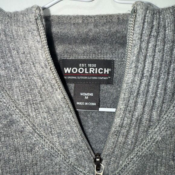 Woolrich 100% Lambs Wool Quarter Zip Fair Isle Sweater - Plum M - Picture 6 of 8